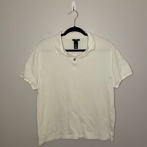 H&M Textured Polo Shirt, White, Size L, NWOT